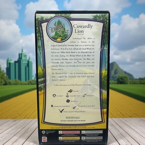 Wizard Of Oz Cowardly Lion Doll Pink Label Barbie Collector Doll 2006 - Picture 4 of 5